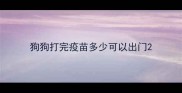 狗狗打完疫苗多少可以出门