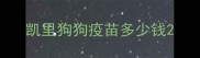 凯里狗狗疫苗多少钱