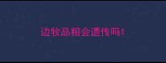 边牧品相会遗传吗
