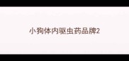 小狗体内驱虫药品牌