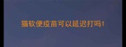 猫软便疫苗可以延迟打吗
