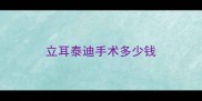 立耳泰迪手术多少钱