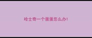 哈士奇一个蛋蛋怎么办