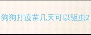 狗狗打疫苗几天可以驱虫