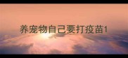 养宠物自己要打疫苗