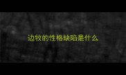边牧的性格缺陷是什么