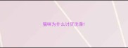 猫咪为什么讨厌洗澡