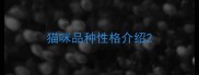 猫咪品种性格介绍