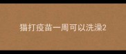 猫打疫苗一周可以洗澡