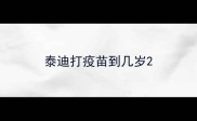 泰迪打疫苗到几岁