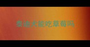 泰迪犬能吃草莓吗
