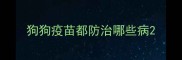 狗狗疫苗都防治哪些病