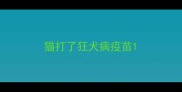 猫打了狂犬病疫苗