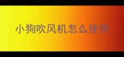 小狗吹风机怎么使用
