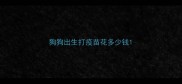 狗狗出生打疫苗花多少钱
