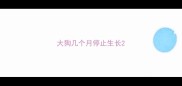大狗几个月停止生长