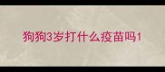 狗狗3岁打什么疫苗吗