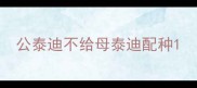 公泰迪不给母泰迪配种