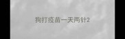 狗打疫苗一天两针