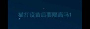 猫打疫苗后要隔离吗