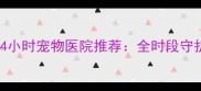 郑州青年路24小时宠物医院推荐全时段守护毛孩子健康