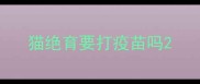 猫绝育要打疫苗吗