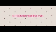 江干区狗狗打疫苗要多少钱