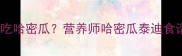 泰迪犬能不能吃哈密瓜营养师哈密瓜泰迪食谱与禁忌清单