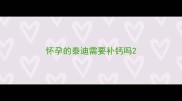 怀孕的泰迪需要补钙吗