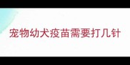 宠物幼犬疫苗需要打几针