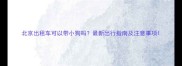北京出租车可以带小狗吗最新出行指南及注意事项