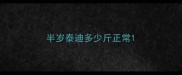 半岁泰迪多少斤正常