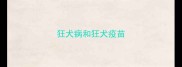 狂犬病和狂犬疫苗