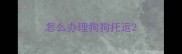 怎么办理狗狗托运