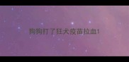 狗狗打了狂犬疫苗拉血