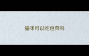 猫咪可以吃包菜吗