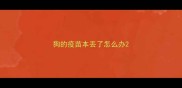 狗的疫苗本丢了怎么办