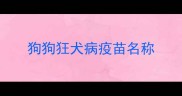 狗狗狂犬病疫苗名称