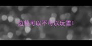边牧可以不可以玩雪