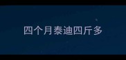 四个月泰迪四斤多