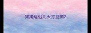 狗狗延迟几天打疫苗