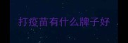 打疫苗有什么牌子好