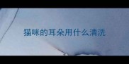 猫咪的耳朵用什么清洗