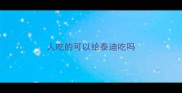 人吃的可以给泰迪吃吗