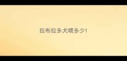 拉布拉多犬喂多少