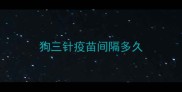 狗三针疫苗间隔多久
