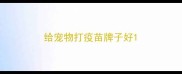给宠物打疫苗牌子好