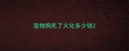 宠物狗死了火化多少钱