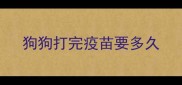 狗狗打完疫苗要多久