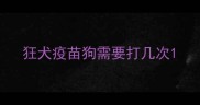 狂犬疫苗狗需要打几次